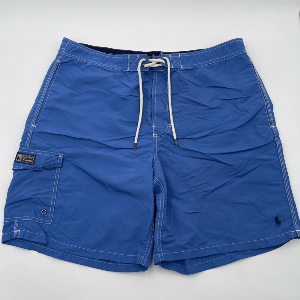 Polo Ralph Lauren Kailua Swim Trunks Size XL Blue Lined Cargo Pocket Swimwear